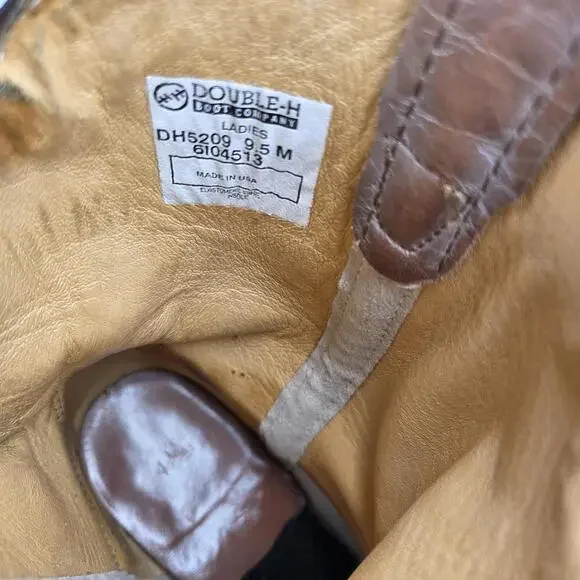 Double-H Womens DH5209 Two Tone Leather Boot US 9.5 M Short Western Cowgirl Boot - Picture 7 of 10